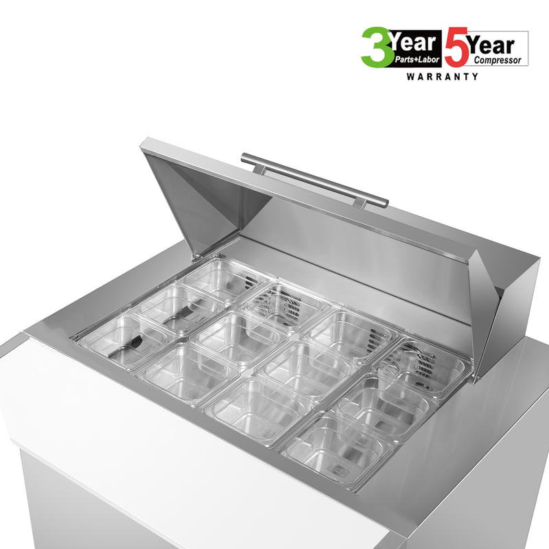 Sub-equip  29" Commercial Mega Top Cooler Salad and Sandwich Prep Table with 2 Drawers