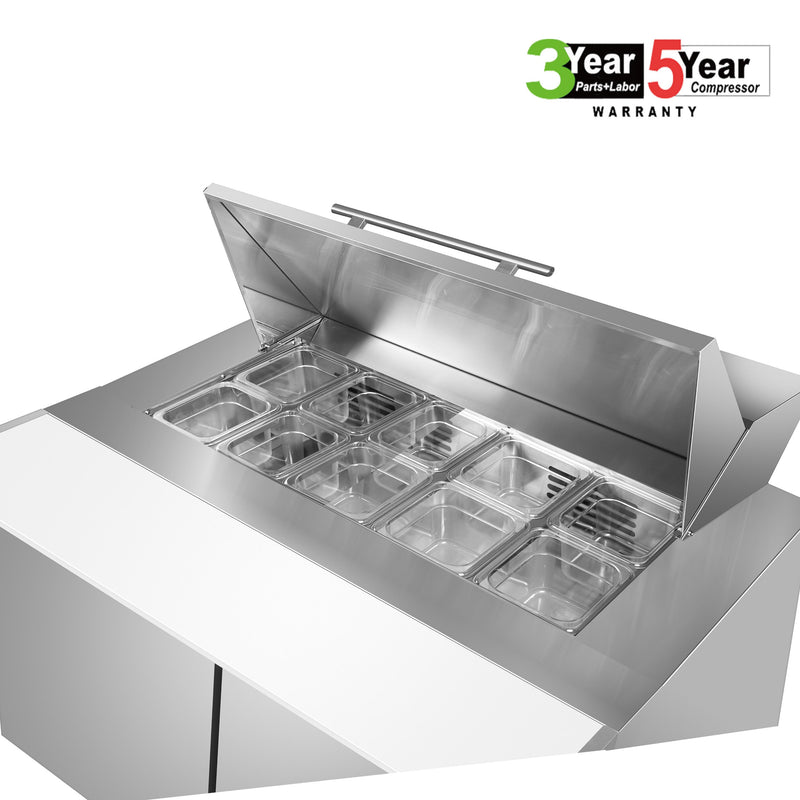 Sub-equip, 36" Salad and Sandwich Refrigerated Prep Table with 2 Doors