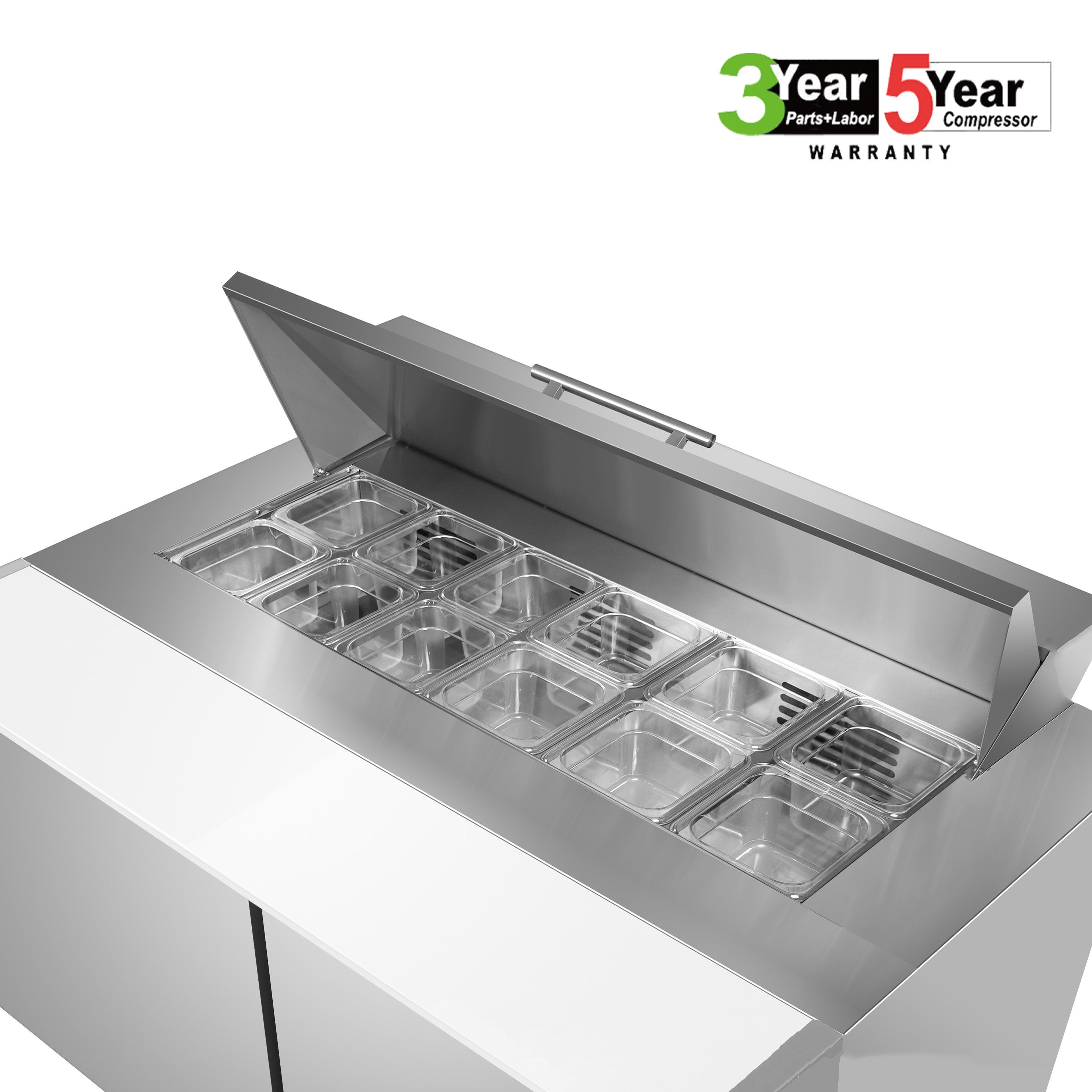 Sub-equip, 48" 2 doors Salad and Sandwich Refrigerated Prep Table - Chefcoca