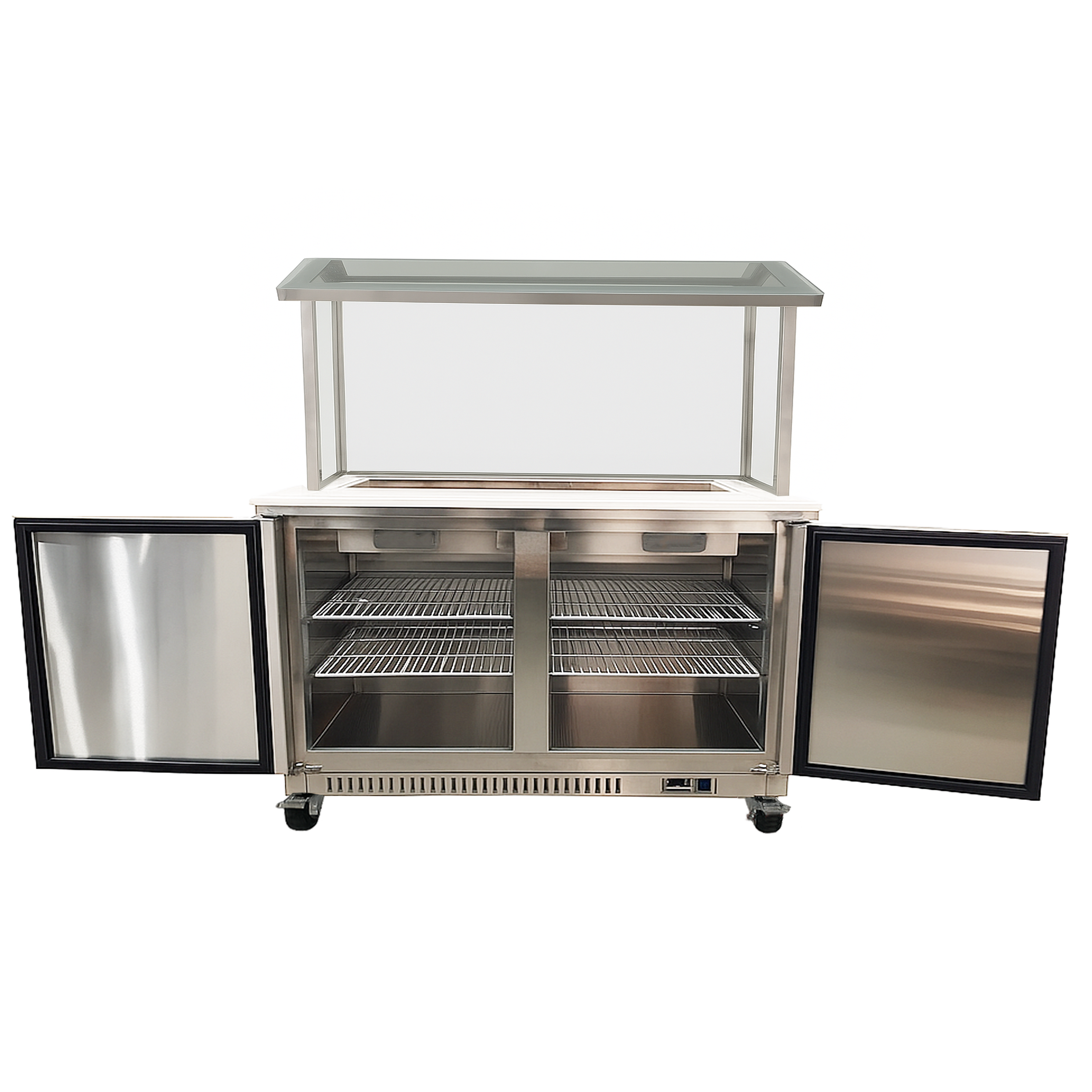 Sub-equip, CSSU-60M-BV, 60" salad and sandwich Prep Table,marble countertop - Chefcoca