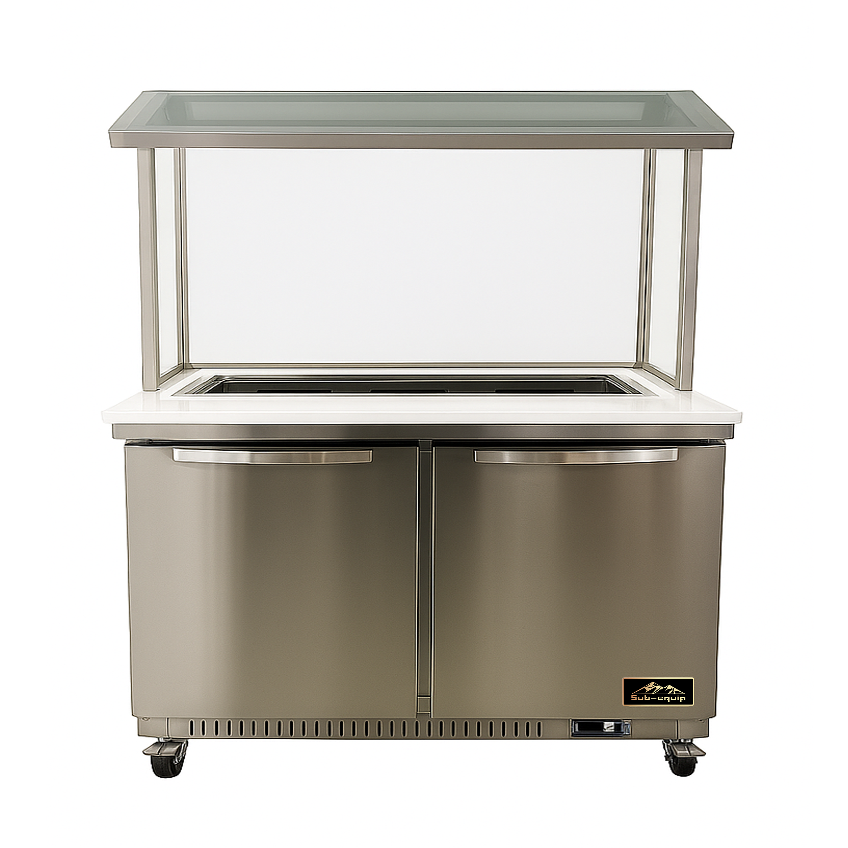 Sub-equip, CSSU-60M-BV, 60" salad and sandwich Prep Table,marble countertop - Chefcoca