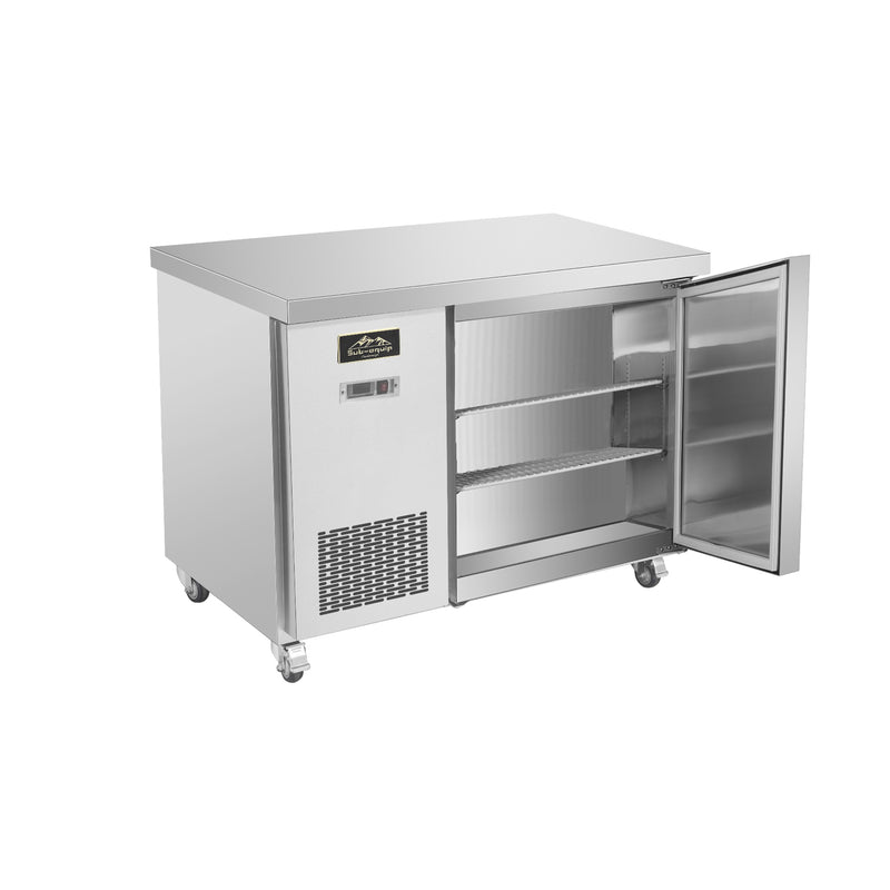 Sub-equip, 48" Stainless Steel Undercounter Freezer with side Mounted Compressor