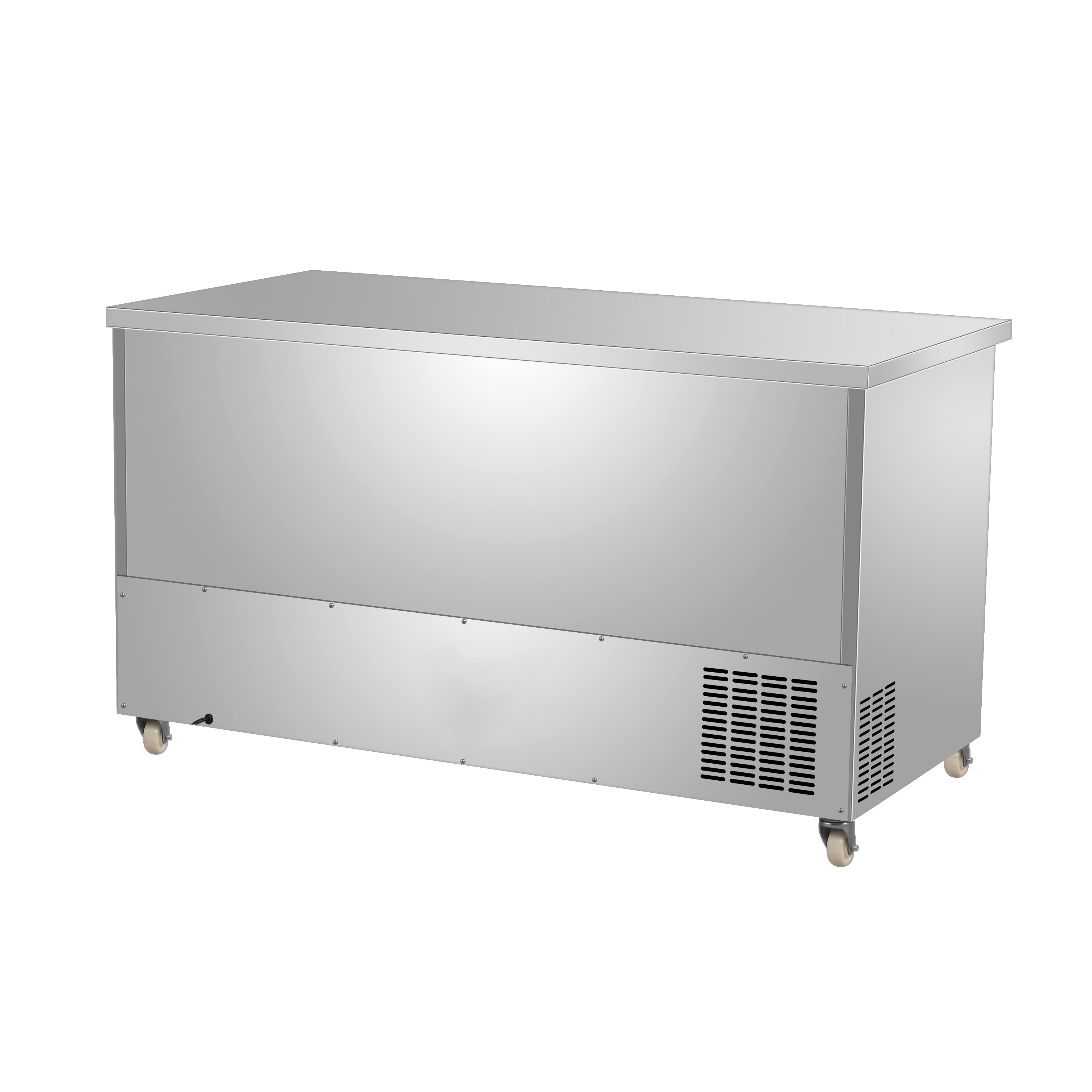 Sub-equip, 60" Stainless Steel Undercounter Refrigerator/Cooler with side Mounted Compressor and 2 drawers