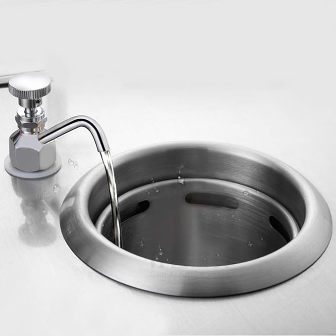 Stainless Steel Dipper Well Faucet, Dipper Well Faucet Sink, Kitchen Sink Faucet Stainless Steel&Brass Coffee Utensils for Washing Ice Cream Spoon Washing Coffee Spoon
