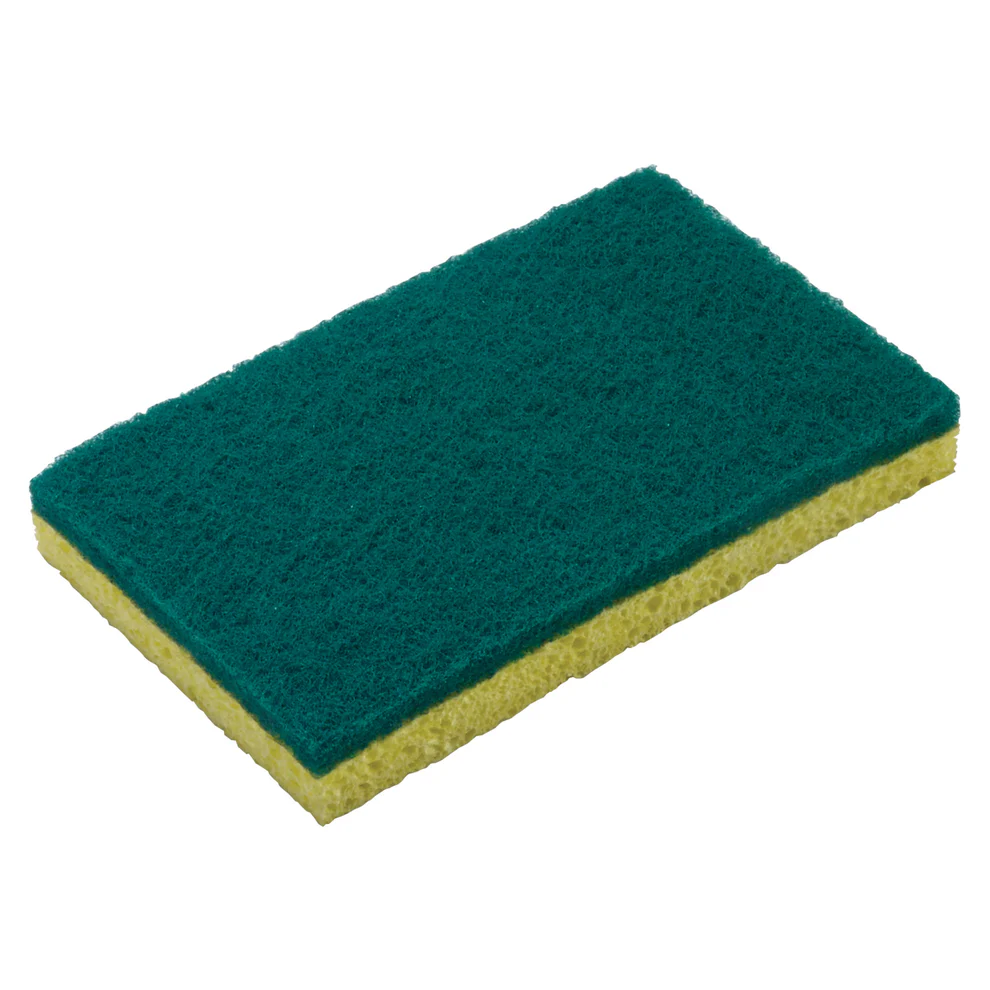 SP-SC63 - Dual Surface Non-Scratch Scrub,Sponge , 6"L x 3-5/8"W, General Duty, Cellulose, 3pcs/pk - Chefcoca