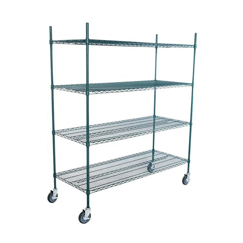 Green Epoxy Coated Wire Shelving 18" Width (2 Pieces, shelves only)