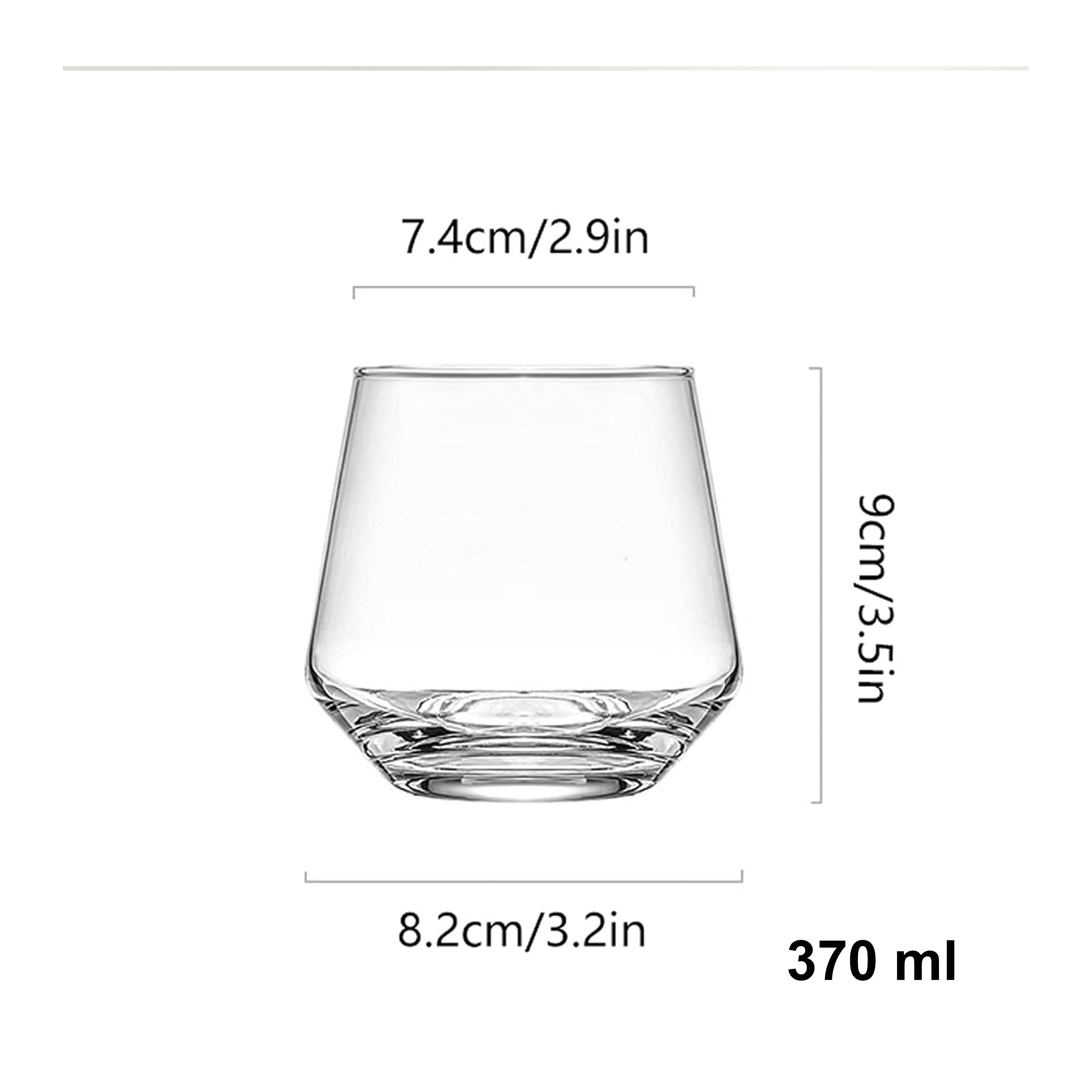 Tinted Beverage Glass, Clear  (12 pcs) 370 ML - Chefcoca