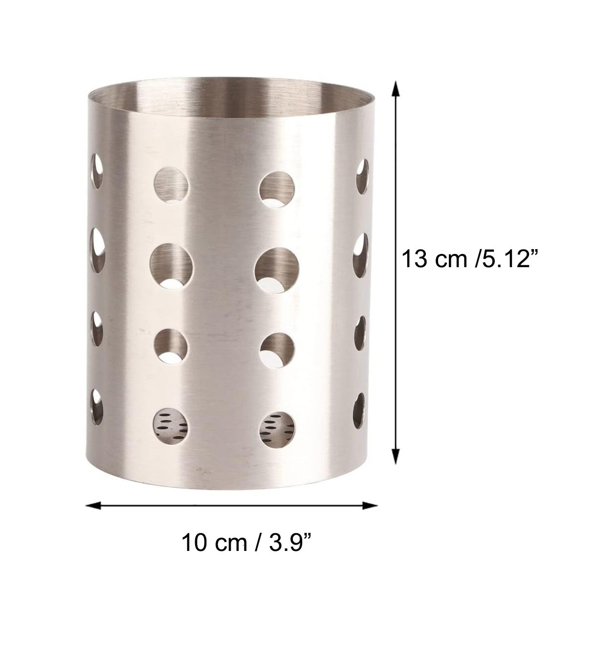 Porte-couverts rond en acier inoxydable (hauteur 13 cm)
