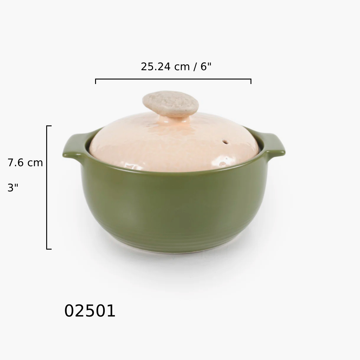 Lime Ceramic Casserole Cookware, Naturecook, 6" Diameter (52501)