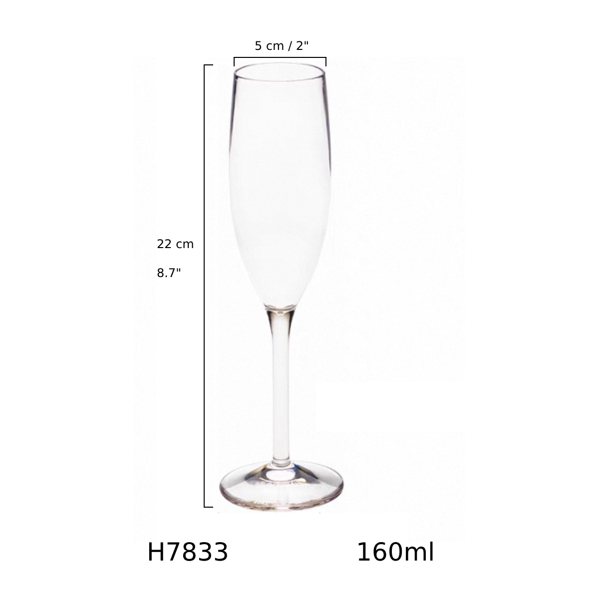 Champagne Glass, 160ml (H7833) - Chefcoca
