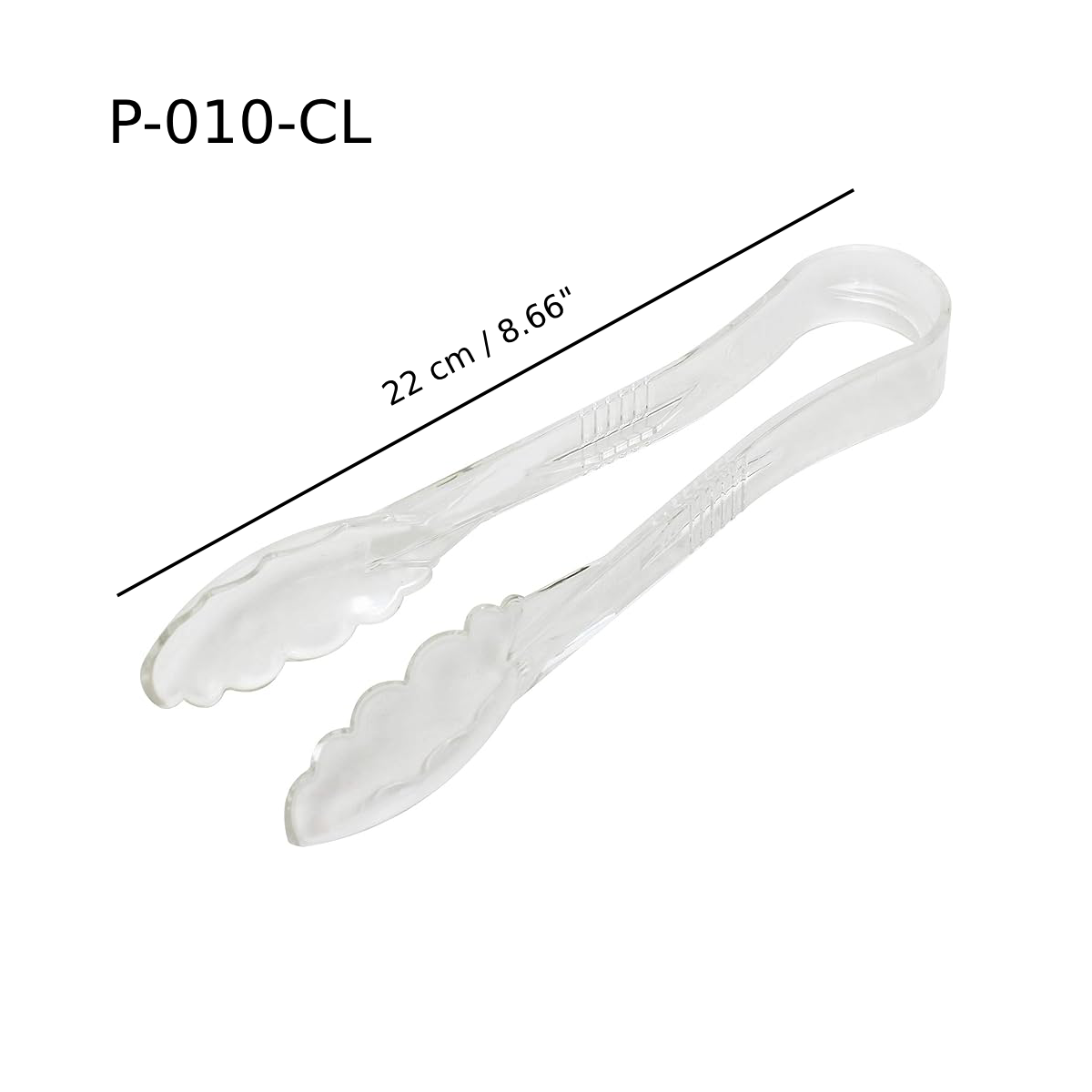 Clear Polycarbonate Utility Tong, 9 inch (P-010-CL) - Chefcoca