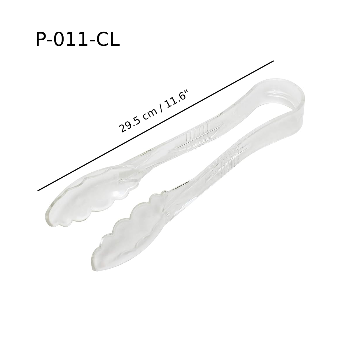 Clear Polycarbonate Utility Tong, 11 inch (P-011-CL) - Chefcoca