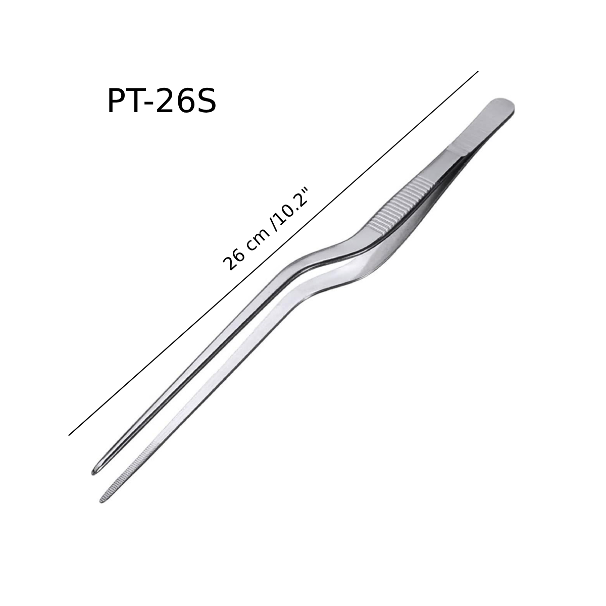 Offset Plating Tweezer, 26 cm (PT-26S) - Chefcoca