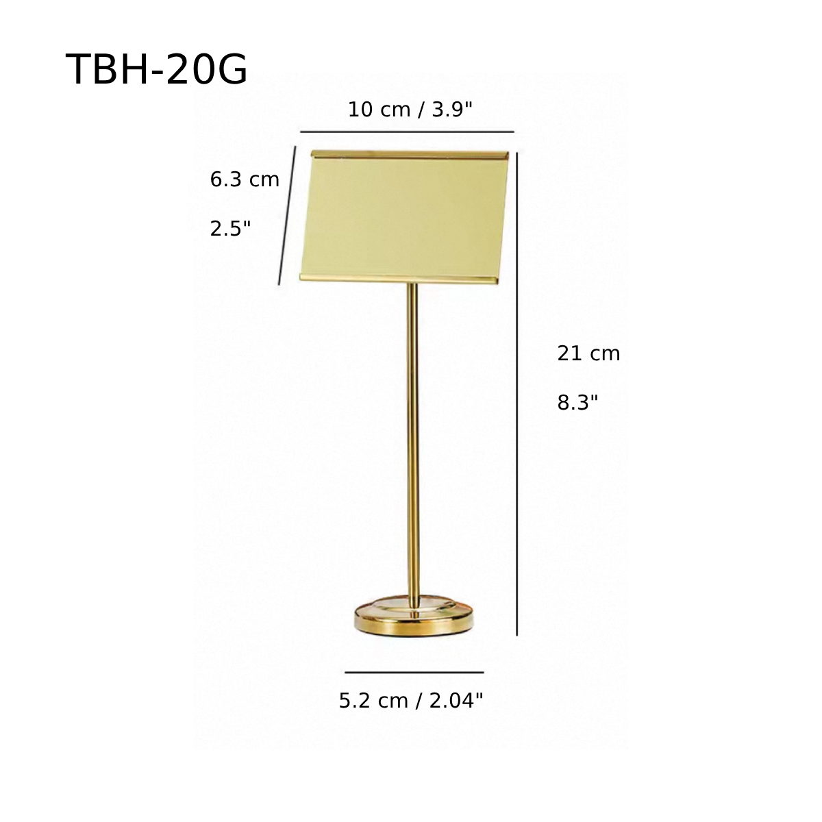 Chefco, Golden Stainless Steel Table Number Holder, 20 cm High (TBH-20G)