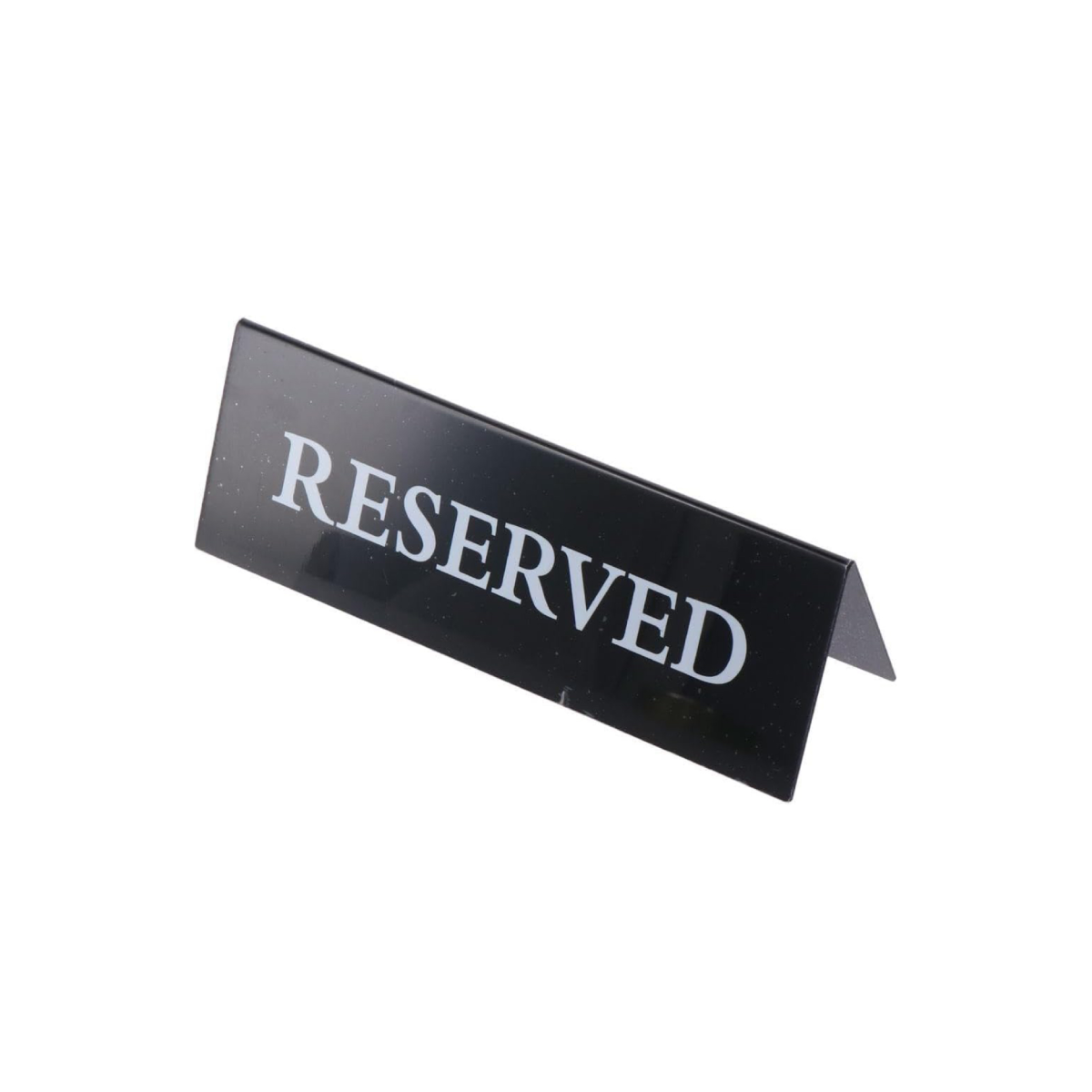 Black Plastic Reserved Sign, 15x5cm (SGN-5K) | Chefcoca