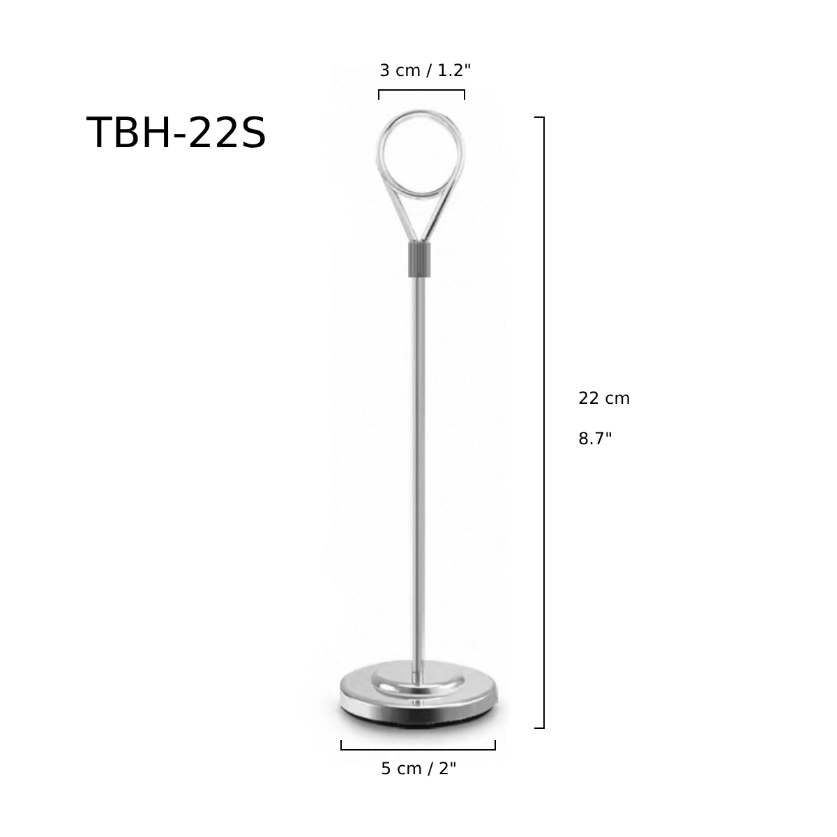 Chefco, Silver Stainless Steel Table Number Holder, 22cm High (TBH-22S)