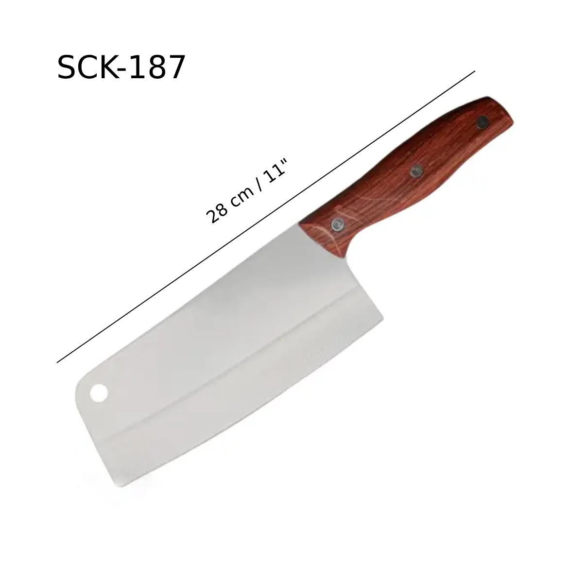 Stainless Steel Classic Knife with Red Wooden Handle (SCK-187) - Chefcoca