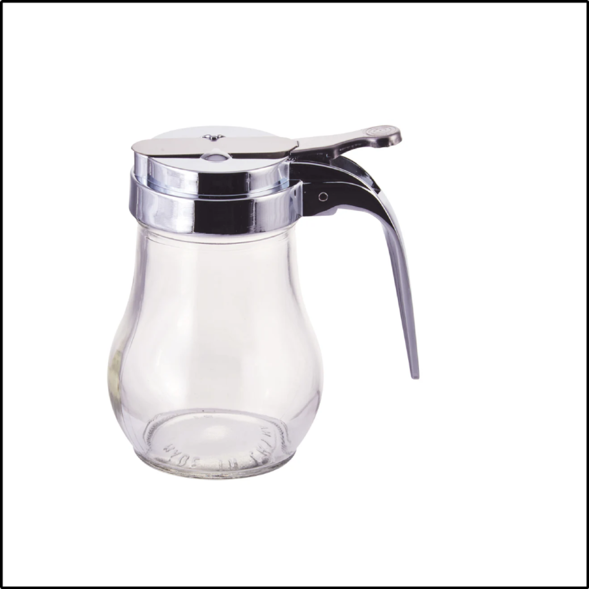 Glass Syrup Dispenser, Thumb Operated, 6 oz (G-115) - Chefcoca