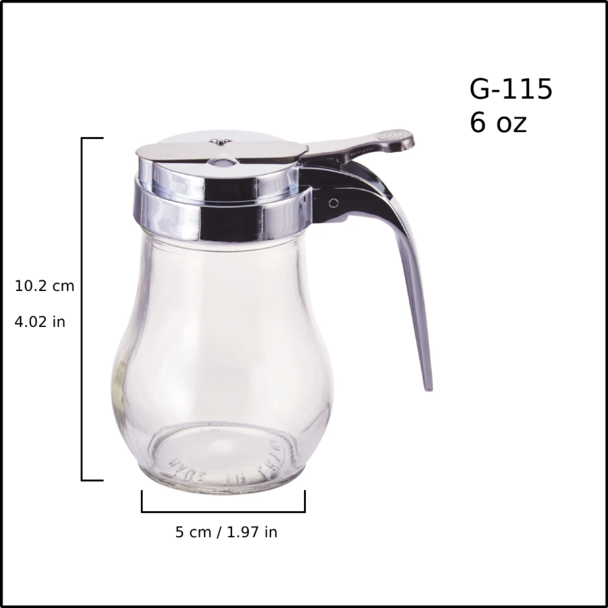 Glass Syrup Dispenser, Thumb Operated, 6 oz (G-115) - Chefcoca