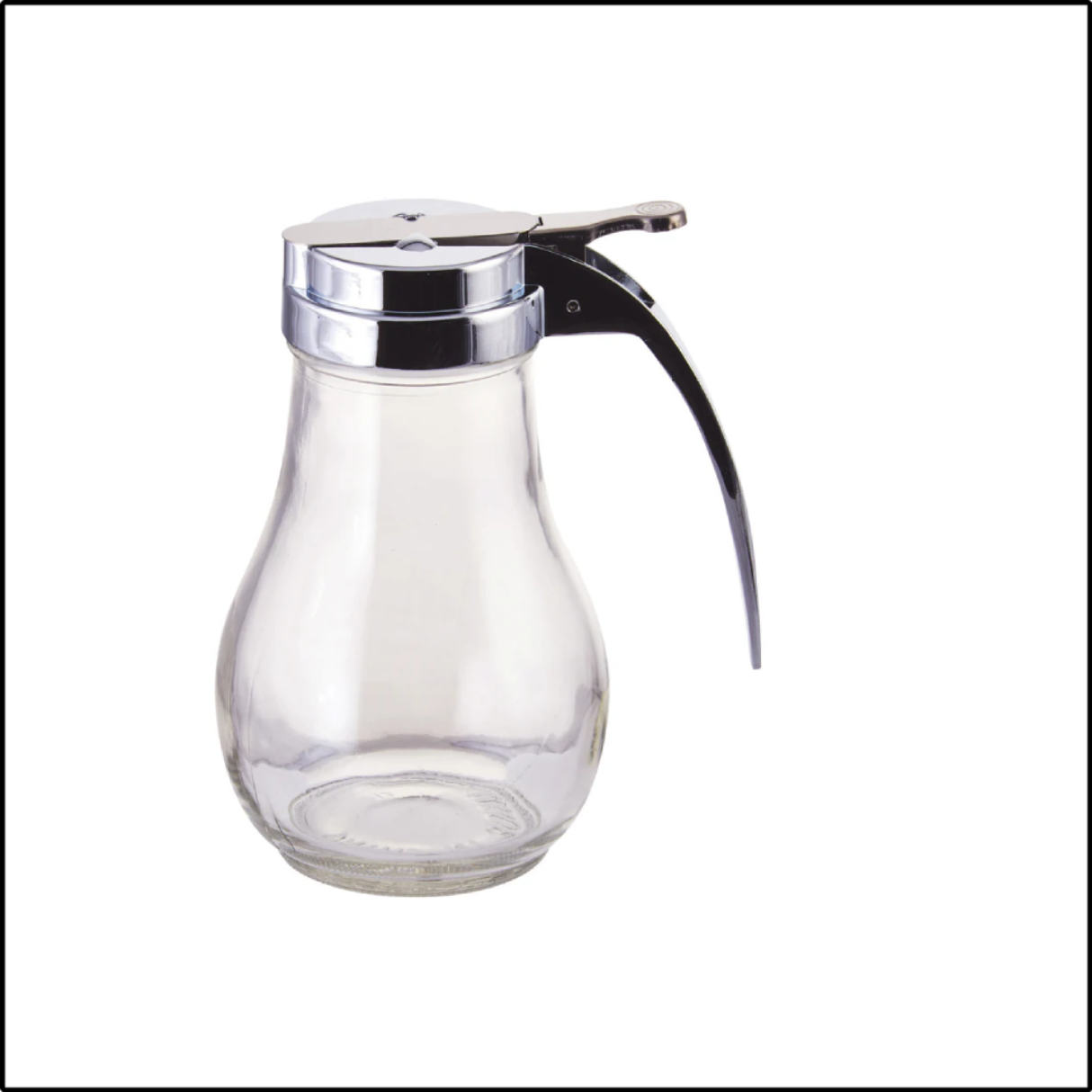 Glass Syrup Dispenser, Thumb Operated, 14 oz (G-116) - Chefcoca
