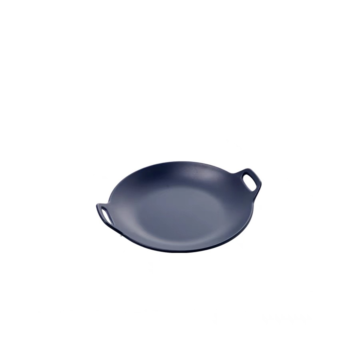 Dark Blue Round Plate with Double Handles