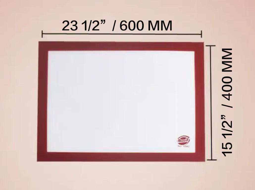 Tapis de cuisson antiadhésif en silicone rouge, taille standard (41 x 62 cm)