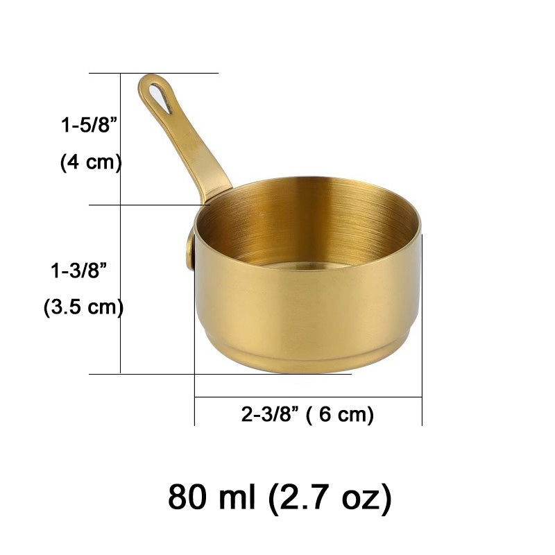 Mini Sauce Pan, stainless steel tiny sauce cup with handle, mini gadgets pan-Gold