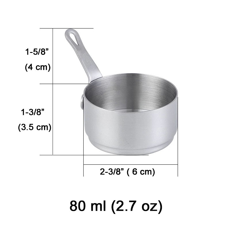 Mini Sauce Pan, stainless steel tiny sauce cup with handle, mini gadgets pan-Silver