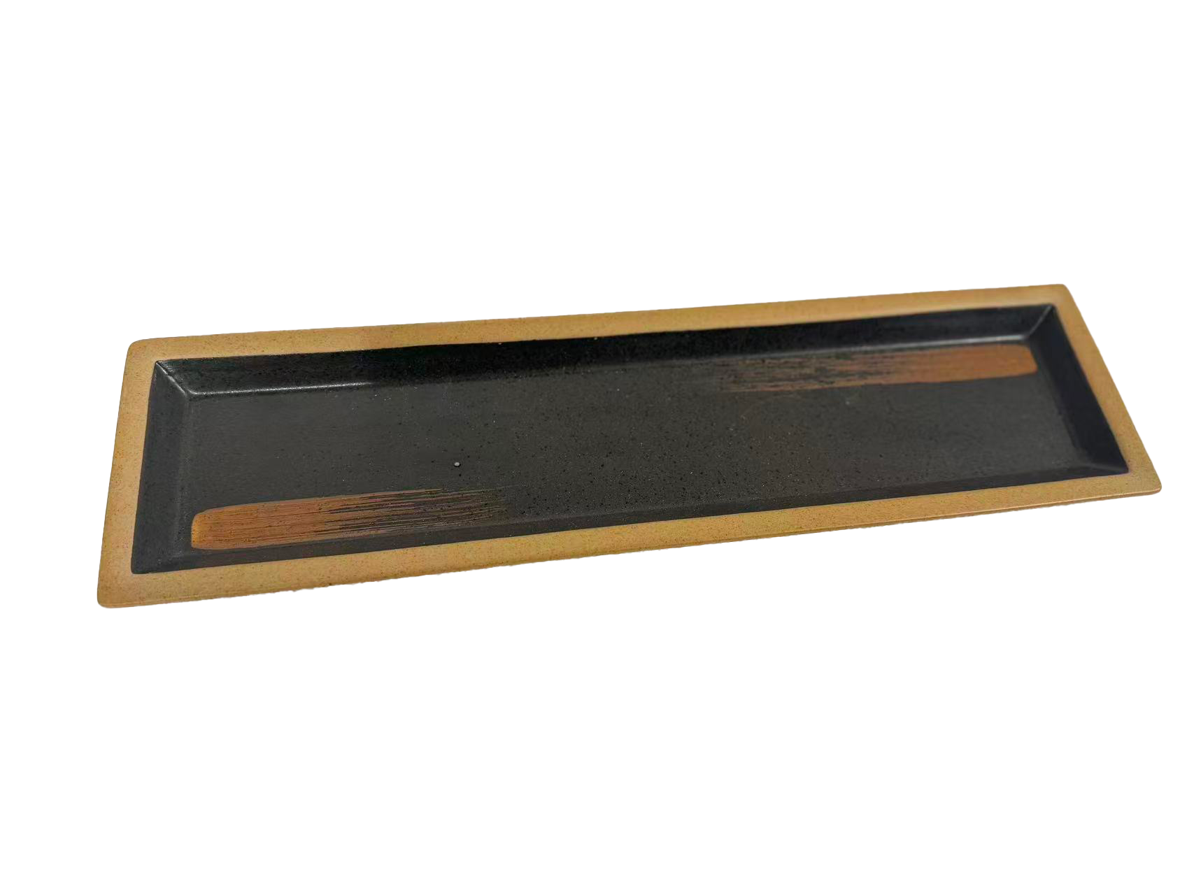 Chefco, PTC00052, Slate and Sage Plate,Matte Slate Speckled (17"L x 11"W)