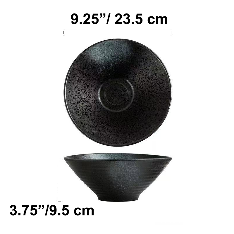 Chefco,9"  Japanese Ceramic noodle bowl,Black (PTC00321)
