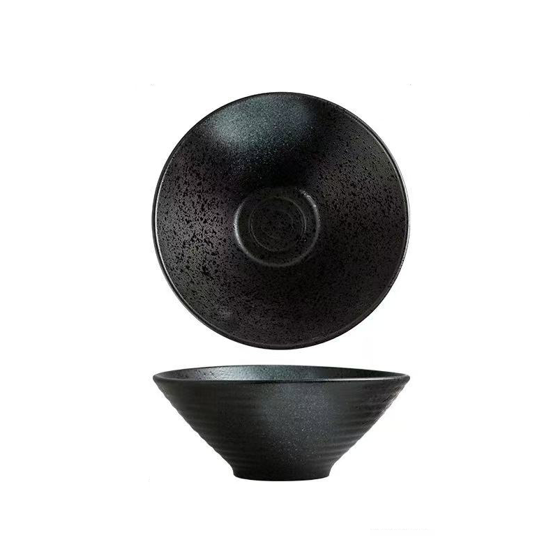 Chefco,9"  Japanese Ceramic noodle bowl,Black (PTC00321)