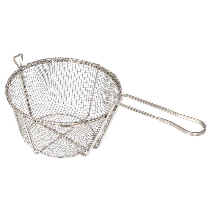 Round 4mm Mesh Wire Fry Basket - 10-1/2"