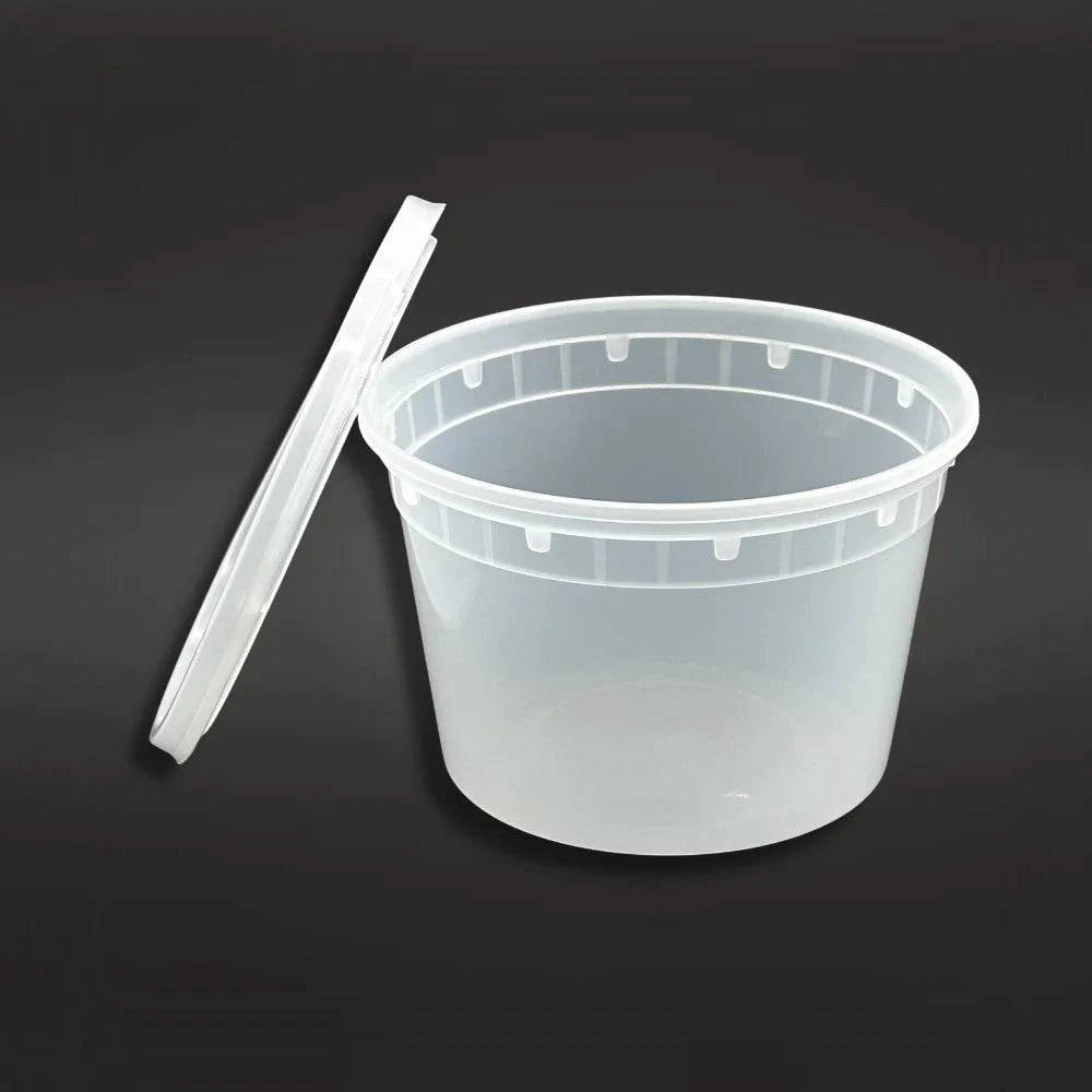 240 Sets, 16oz, Leakproof Clear Food Storage Soup Deli Container with Lids (S-16) - Chefcoca