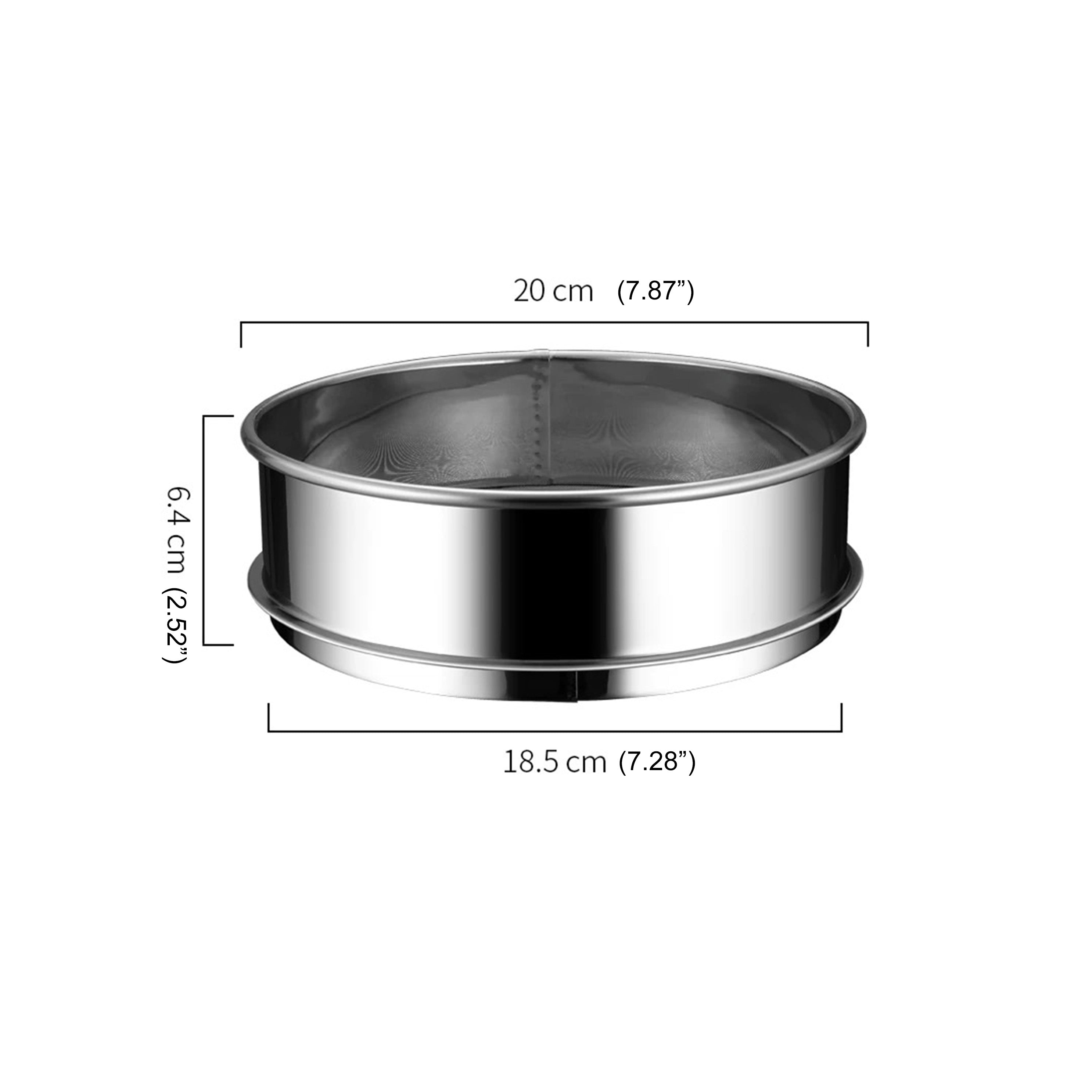 Stainless Steel Mesh Sieve/Sifter (20cm-40cm Dia.) - Chefcoca