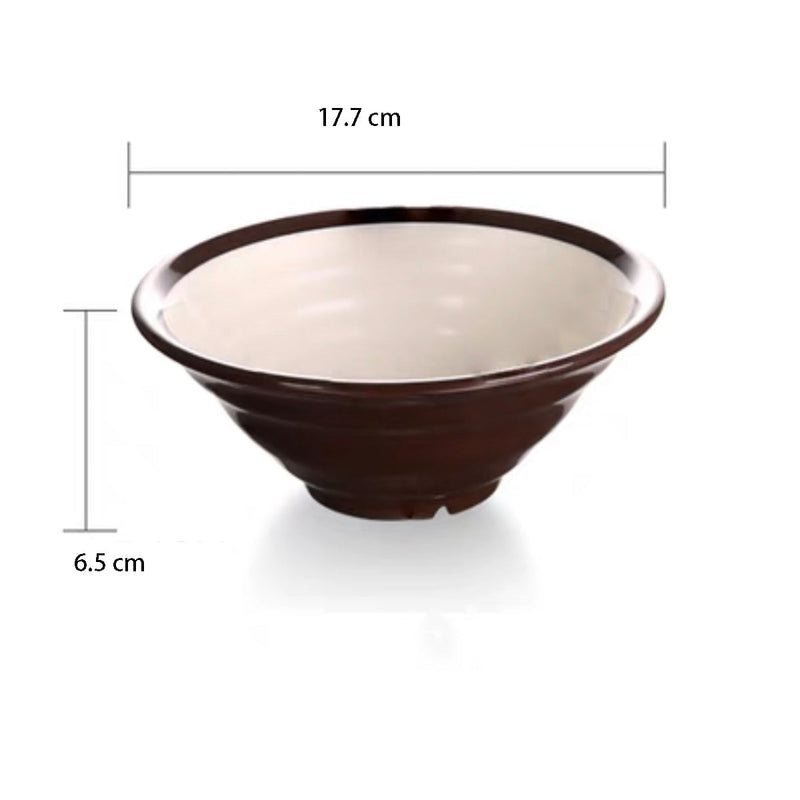 Colour Blocked Brown and White Melamine Ramen Bowl (SS001 -  SS003)