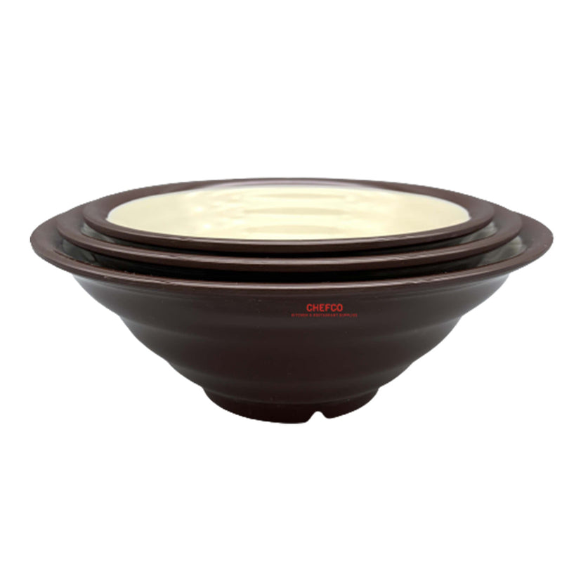 Colour Blocked Brown and White Melamine Ramen Bowl (SS001 -  SS003)