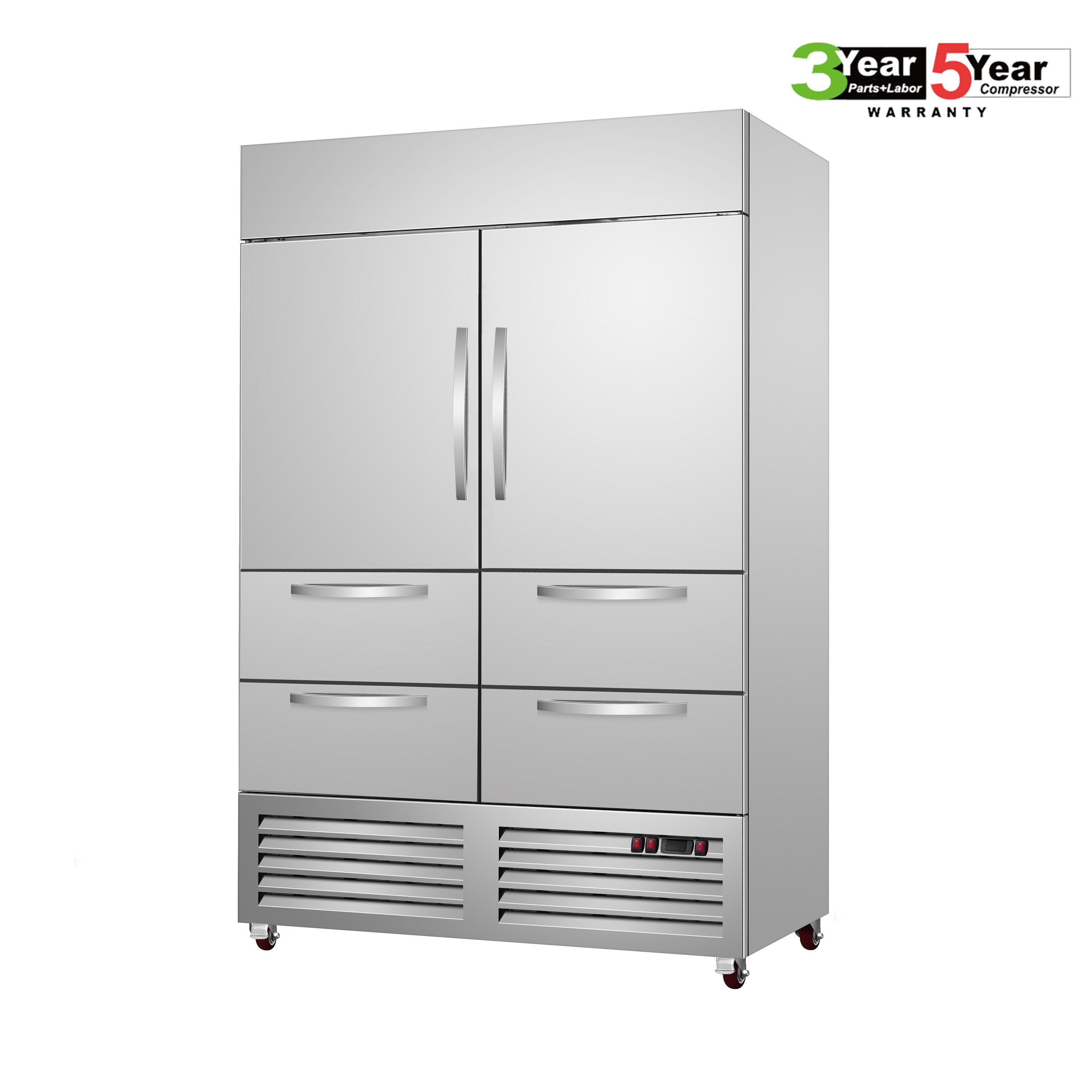 Sub-Equip, C-35BR-4D 39"Solid Double Door Reach-in Cooler/Refrigerator With Four Drawers