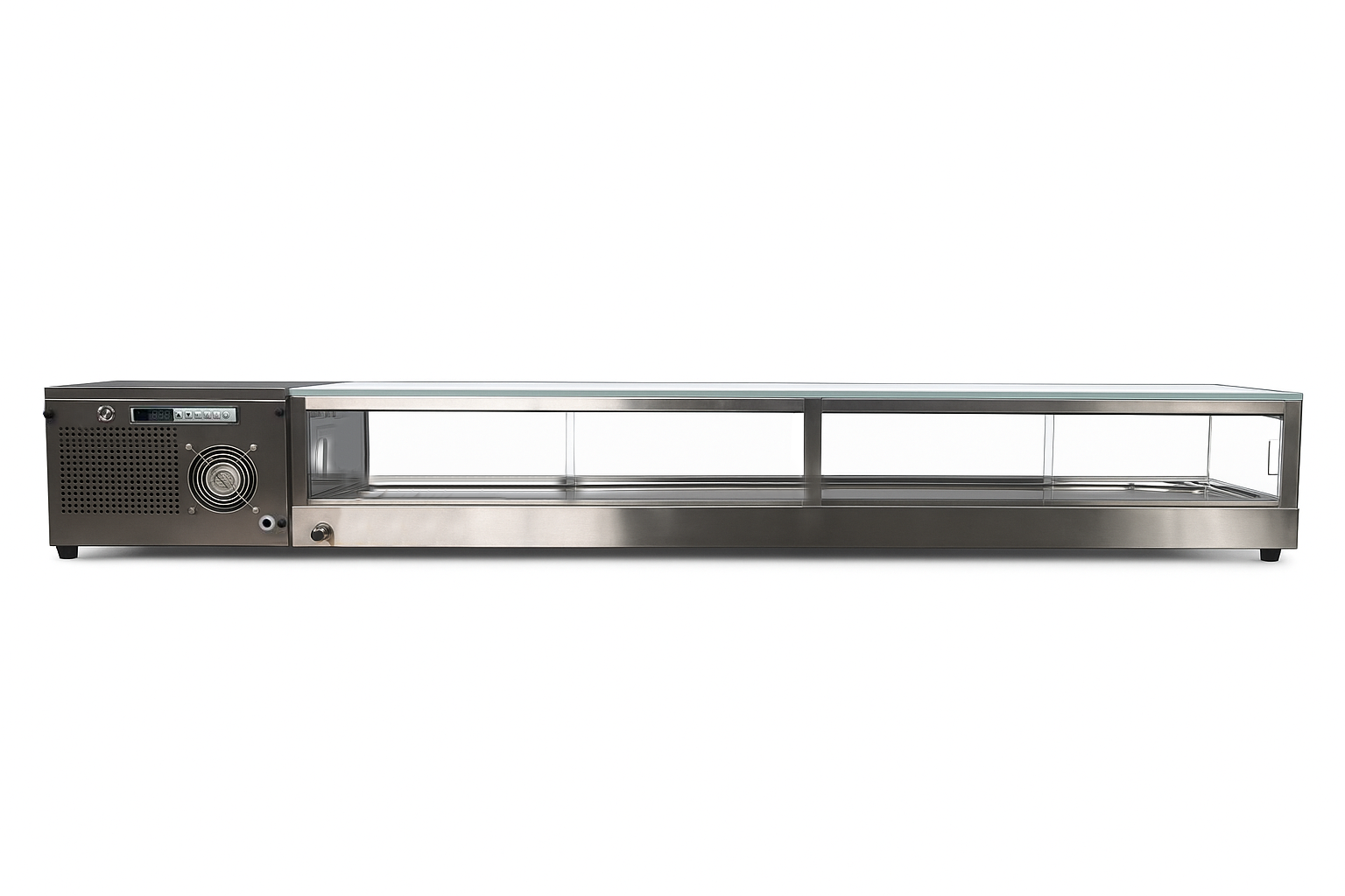 Sub-equip, SSC-213-R, Refrigerated Sushi Display Case, 84" - Right Side Compressor - Chefcoca