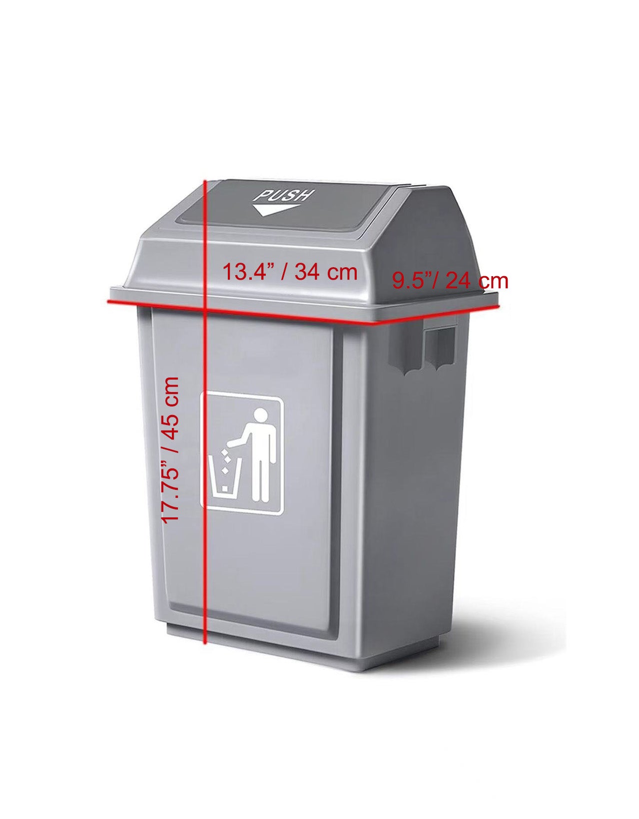 STC-1,Trash Can Swing-Top Lid ,Kitchen Trash Can with Lid,Square Trash/Garbage Container with Lid - Chefcoca