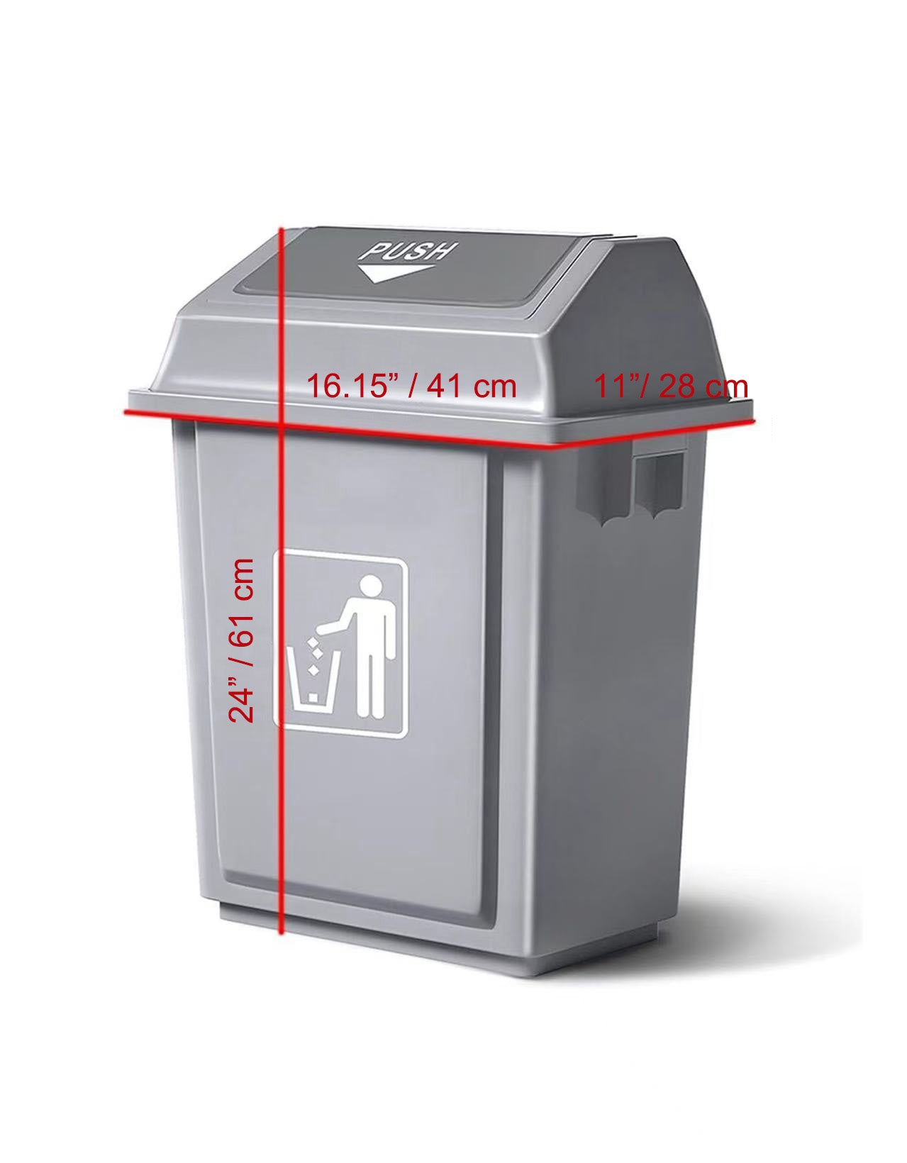 STC-2,Trash Can Swing-Top Lid ,Kitchen Trash Can with Lid,Square Trash/Garbage Container with Lid, - Chefcoca
