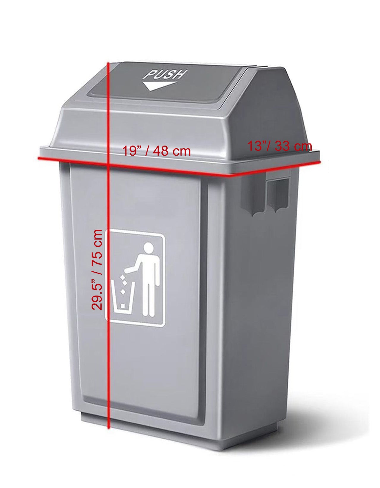 STC-3,Trash Can Swing-Top Lid ,Kitchen Trash Can with Lid,Square Trash/Garbage Container with Lid - Chefcoca