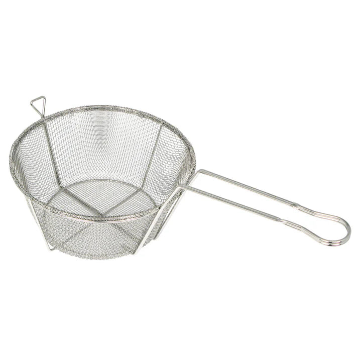 Round 6mm Mesh Wire Fry Basket - 10-7/16" Dia