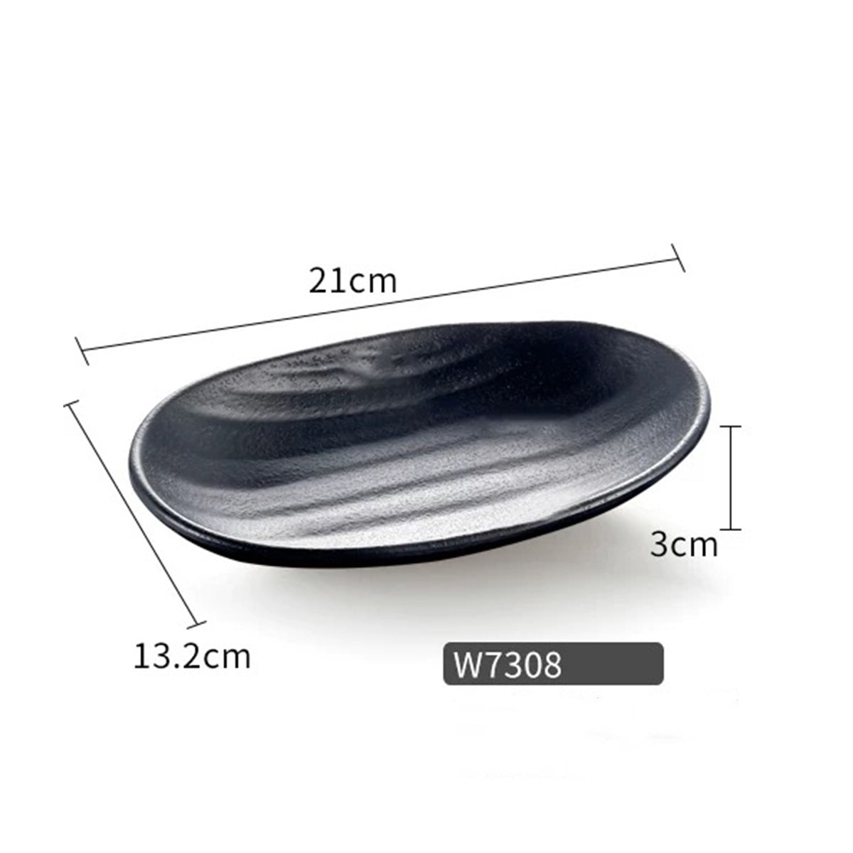 Linear Pattern Oval Melamine Plate (W7307 - W7309)