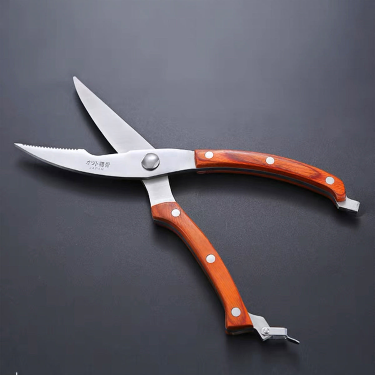 Poultry Shears with Wooden Handle - Chefcoca