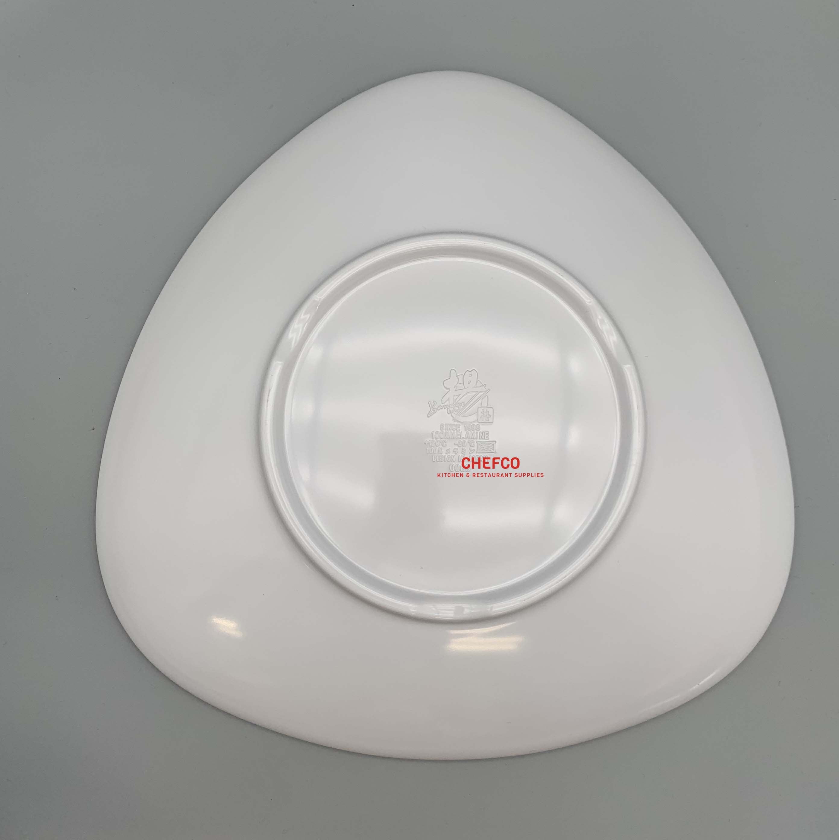 White Triangular Melamine Plate (0088)