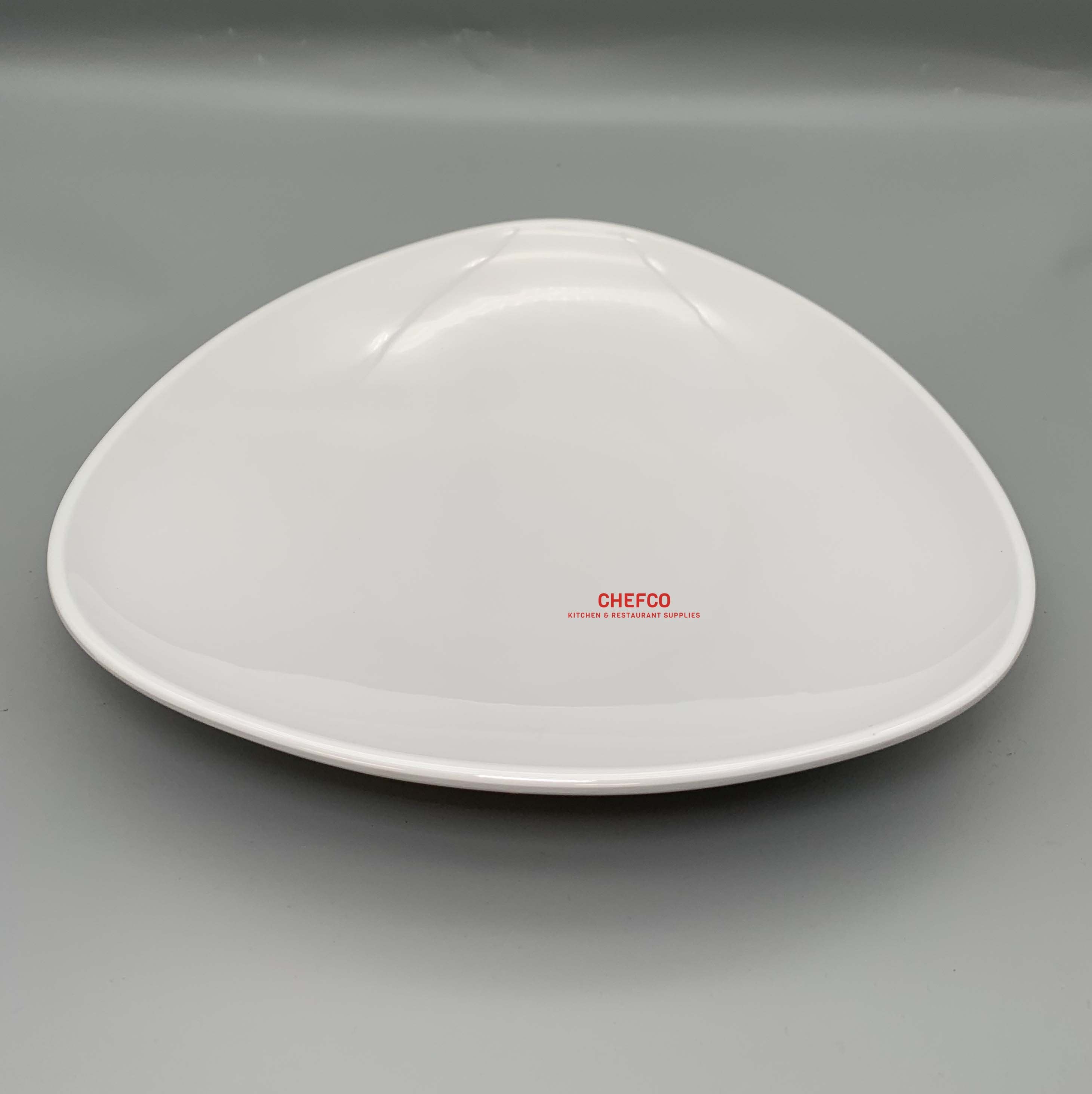 White Triangular Melamine Plate (0088)