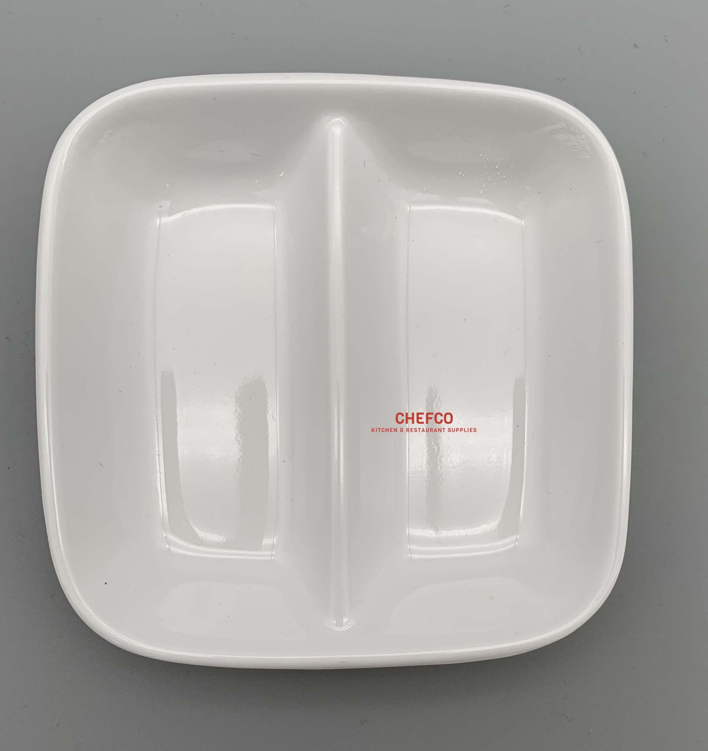 Double Rectangular Melamine Sauce Dish (3.5" x 3.5")