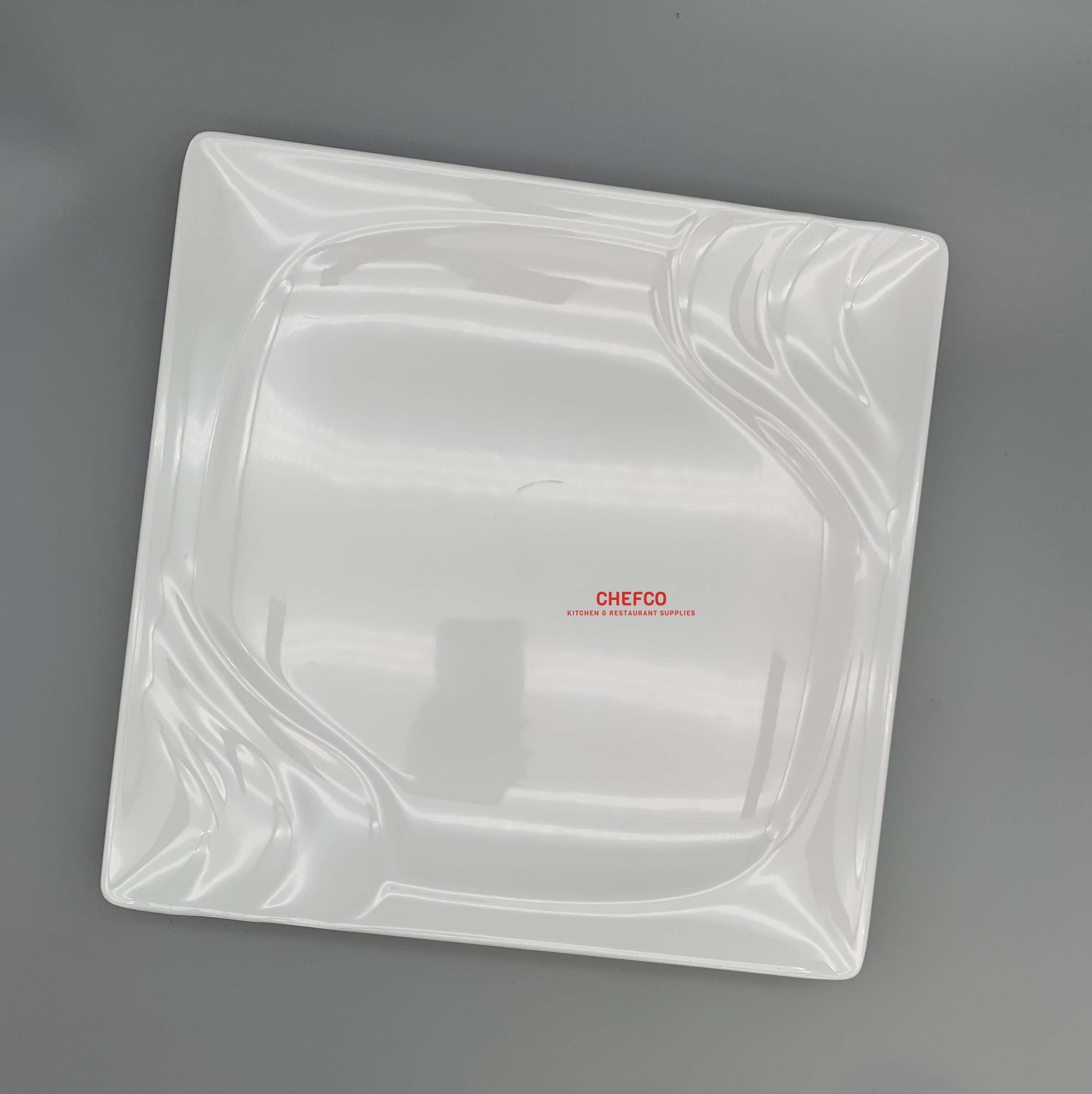 Rippled Patterned Edge Square Melamine Plate (P11312)