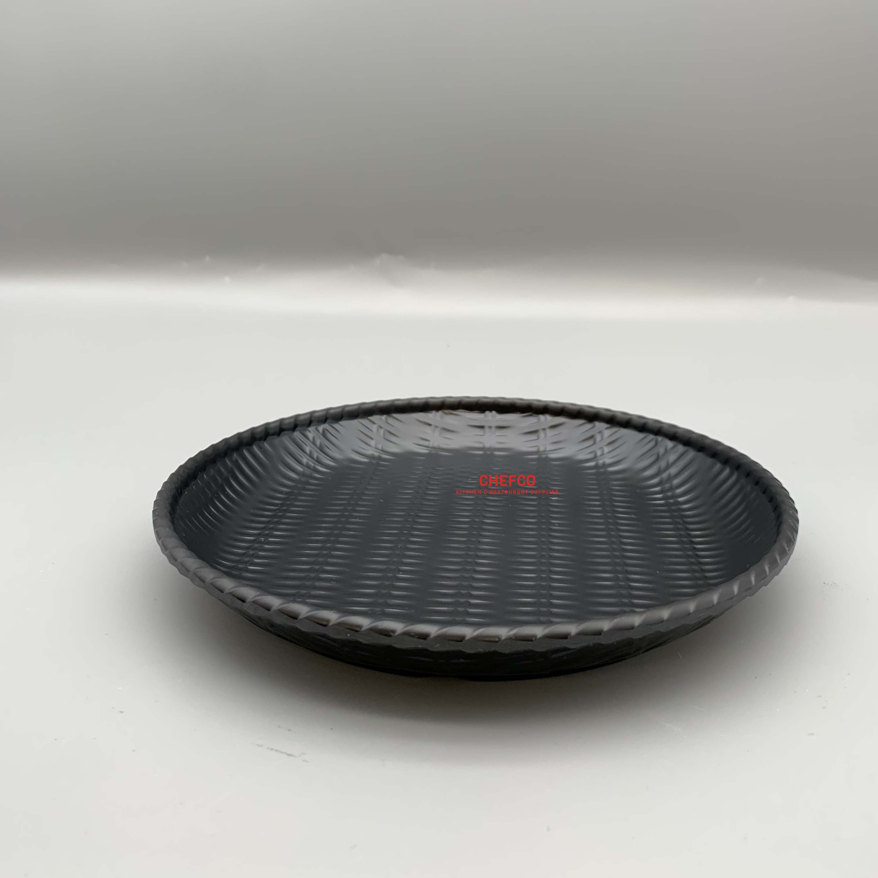 Black Round Melamine Rattan Style Deep Plate (13810-8B,13810-10B) - Chefcoca