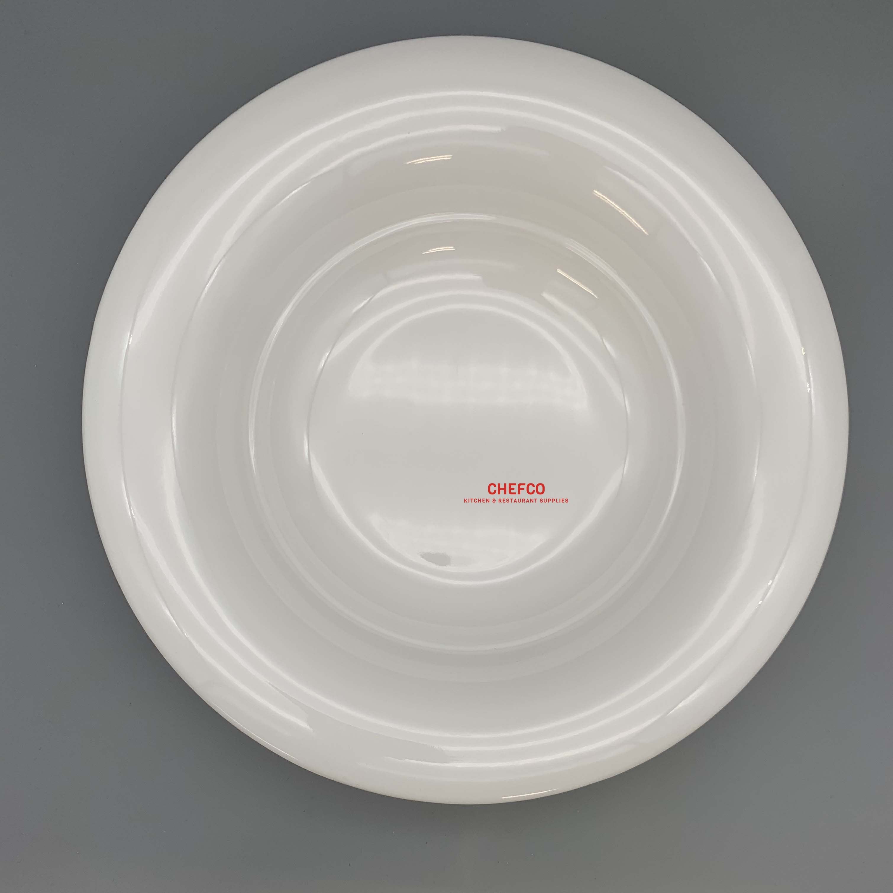 12" White Melamine Deep Rimmed Plate (15-2019-12)